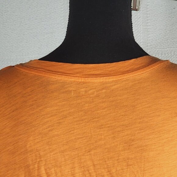 Loft Orange Cream V-Neck Cotton Short Sleeve Hi Low Classic Basic T-Shirt Size M - Picture 12 of 16